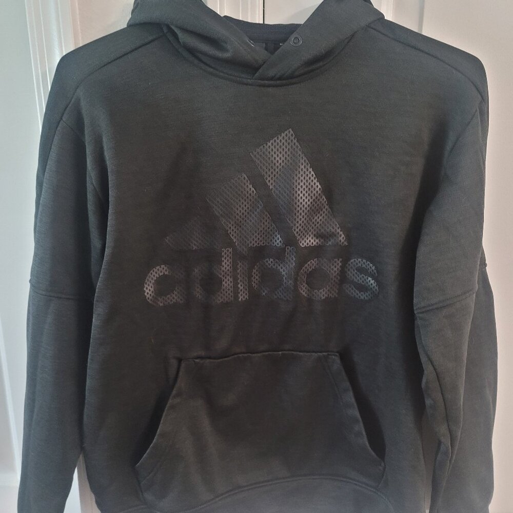 Adidas Climawarm Black Hoodie Adidas &3 Striples Logo Pullover Size Small